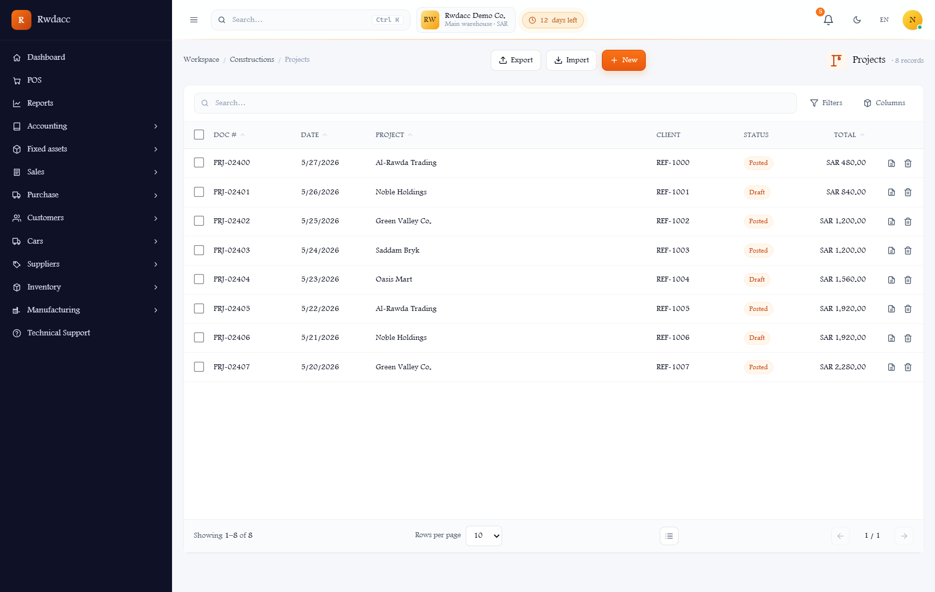 Contracting — Rwdacc